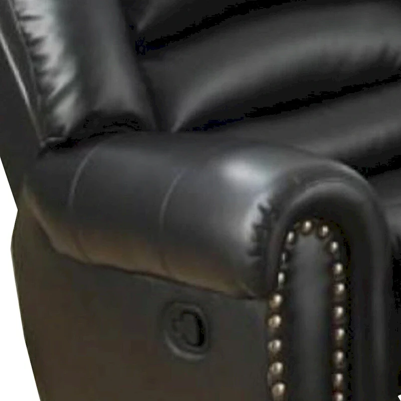 Bonded Leather & Plywood Recliner/Glider, Black