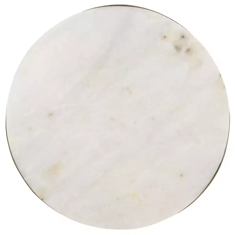 Shiara Round Accent Table - FOX5531A - White/Antique Brass - Safavieh Couture