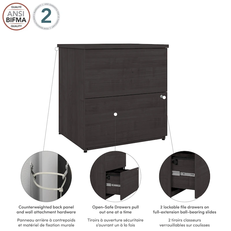 Logan 28W 2 Drawer Lateral File Cabinet by Bestar