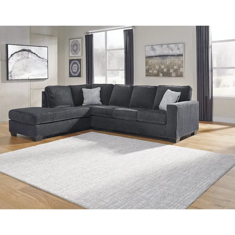 2-Piece Sleeper Sectional Sofa with Chaise | Pull-Out Bed | Upholstered | Living Room