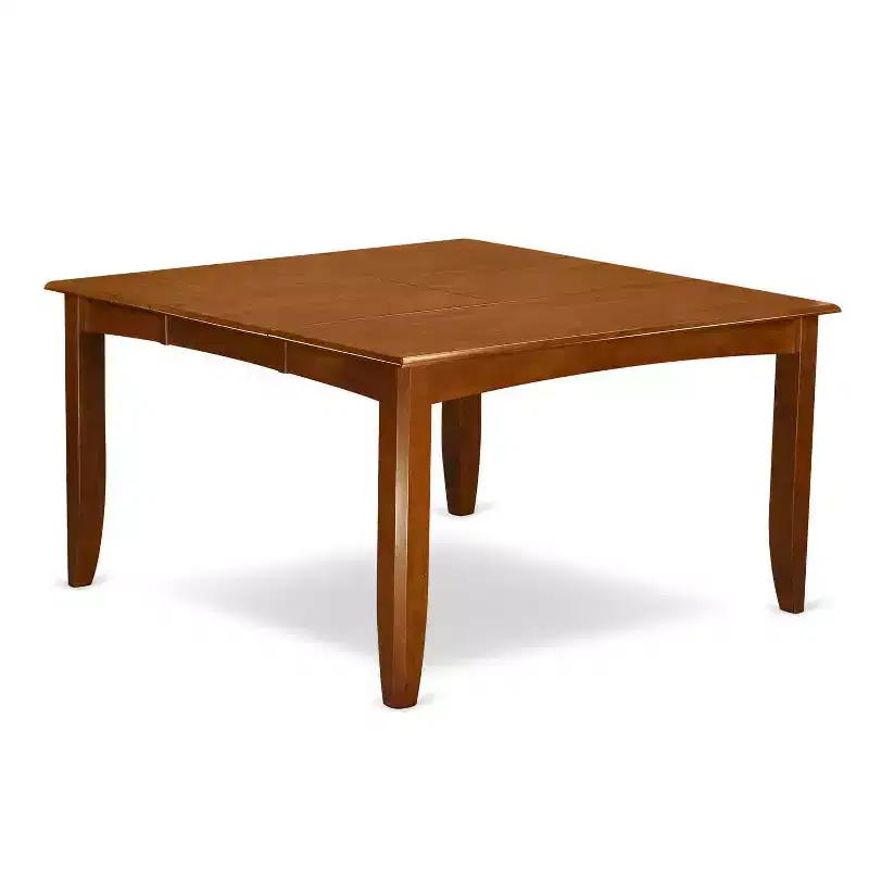 HomeStock 5-Piece Square Saddle Brown Finish Solid Wood Top Dining Table with 4 Chairs