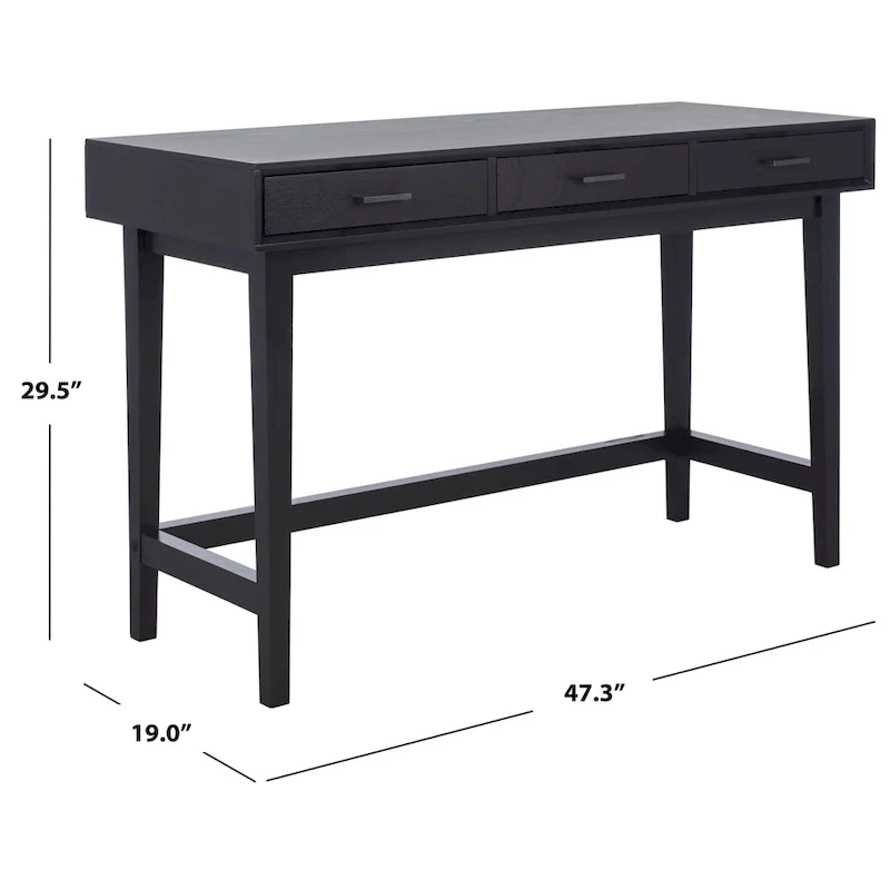 Delsie Mid-Century 3-Drawer Desk