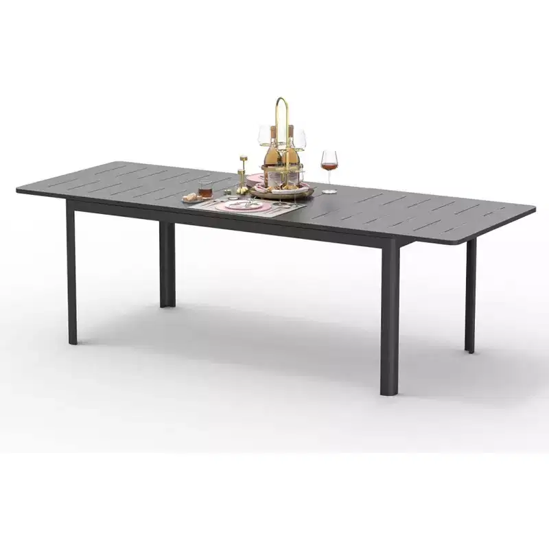 Outdoor Patio Expandable Aluminum Dining Table 65-95