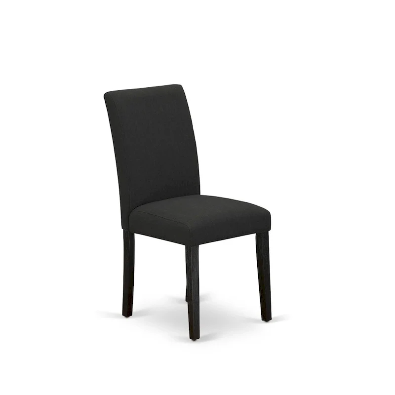 East West Furniture 5 Piece Dinette Set- a Round Dining Table and 4 Parson Dining Chairs, (Finish & Upholstered Option)