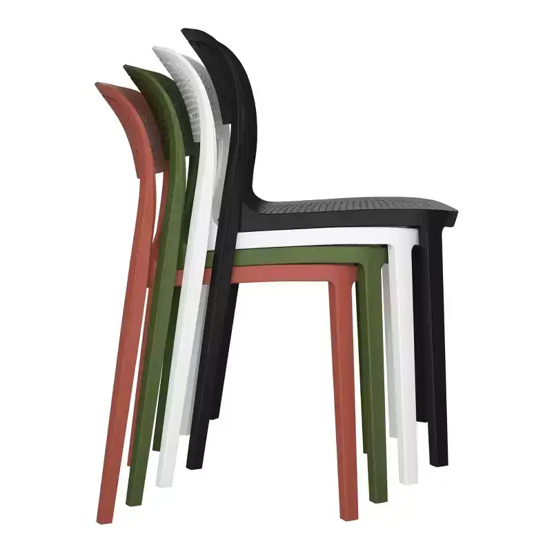 WestinTrends Playa Modern Stackable Plastic Resin Patio Dining Side Chair (Set of 2)