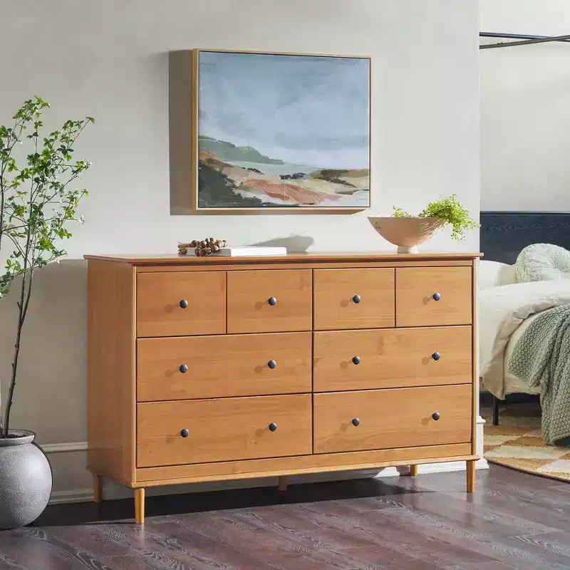 Classic Mid-Century Modern Horizontal 6 Drawer Dresser