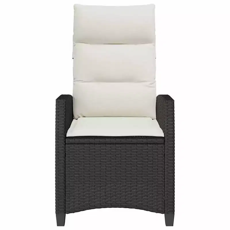 vidaXL Reclining Garden Chair PE rattan, powder-coated steel Medium