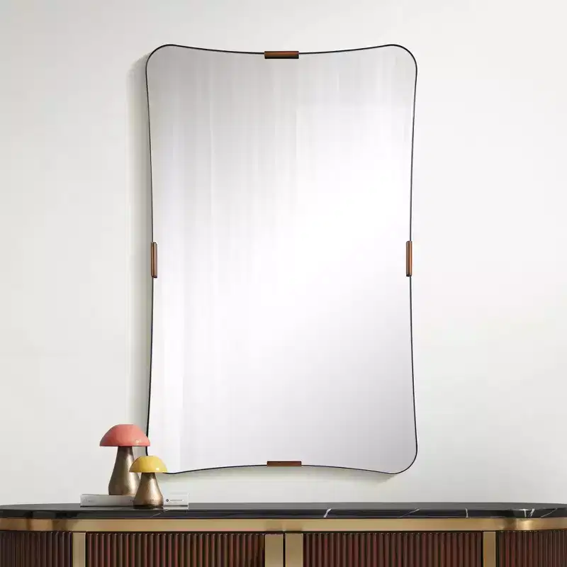 Uttermost Saranac 24x38 Black and Brass Wall Mirror