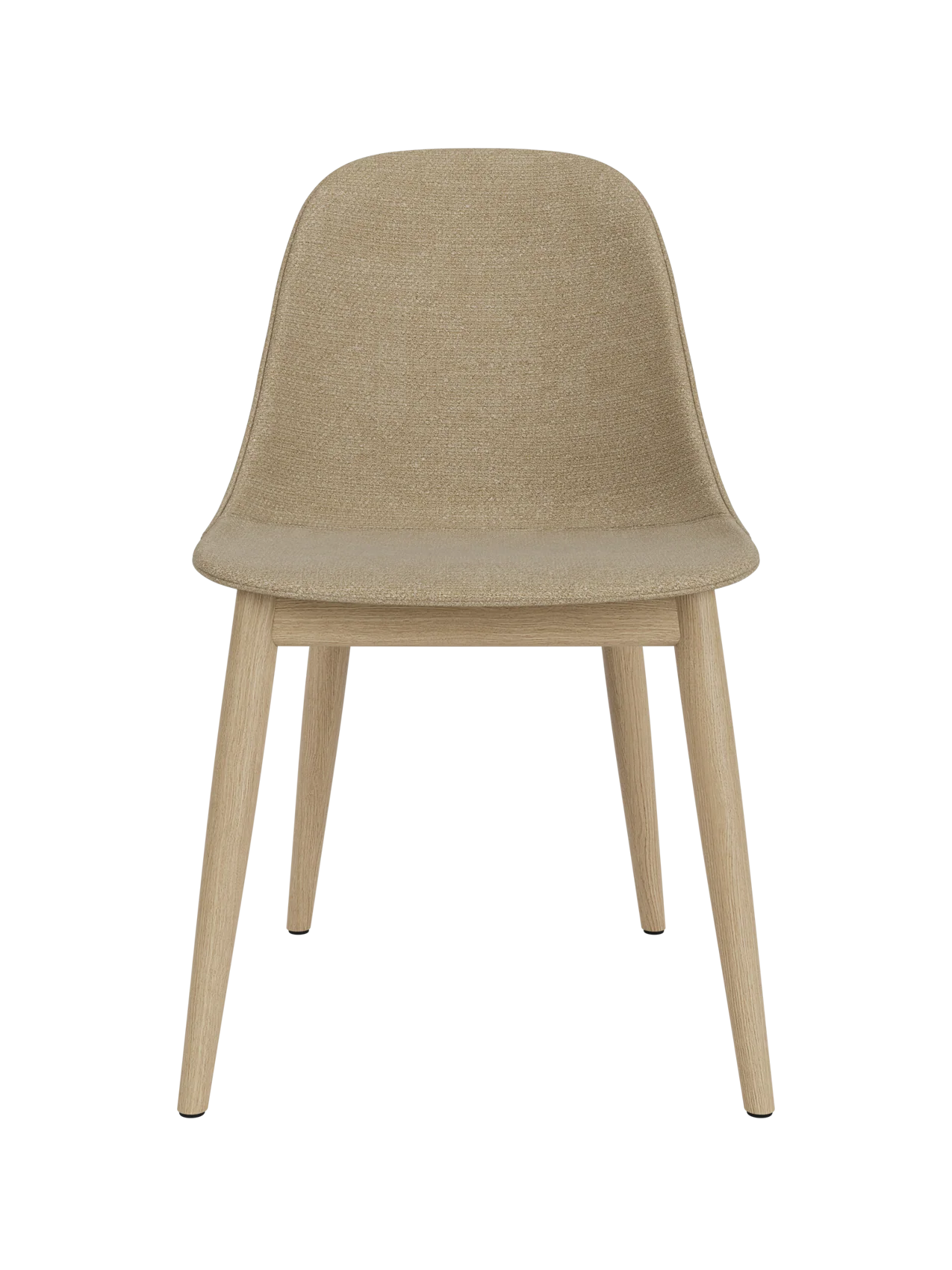 Side Dining Chair, Wooden Base ¨C Compact Shell, Textile or Leather