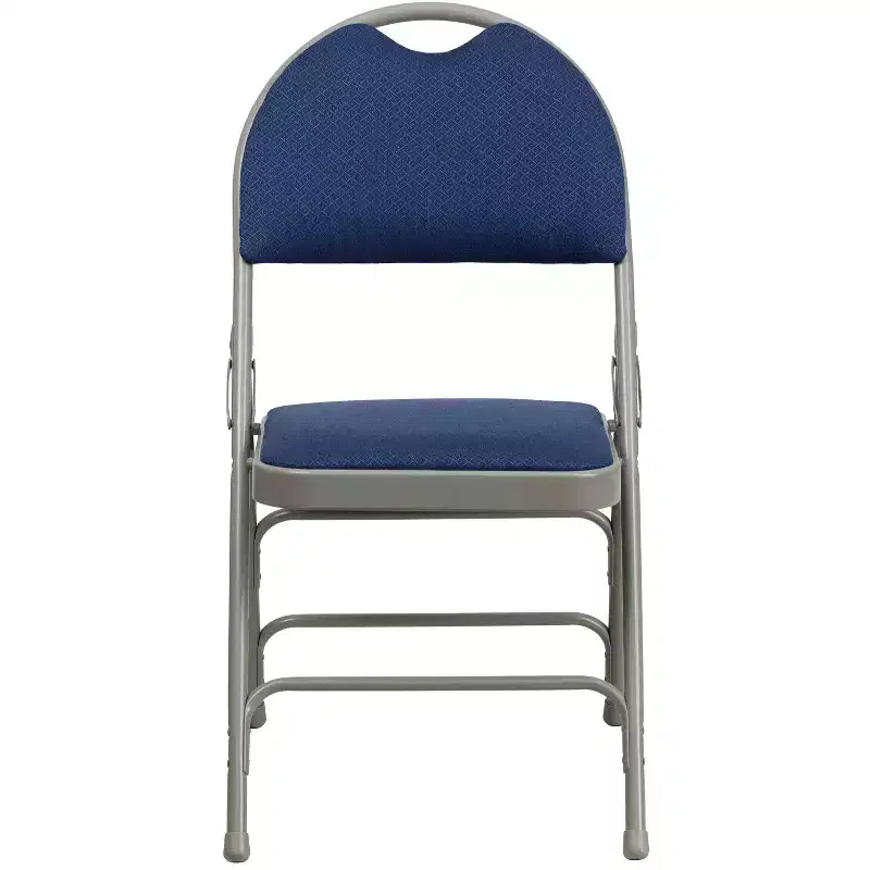 Extra Large Ultra-Premium Triple Braced Metal Folding Chair with Easy-Carry Handle