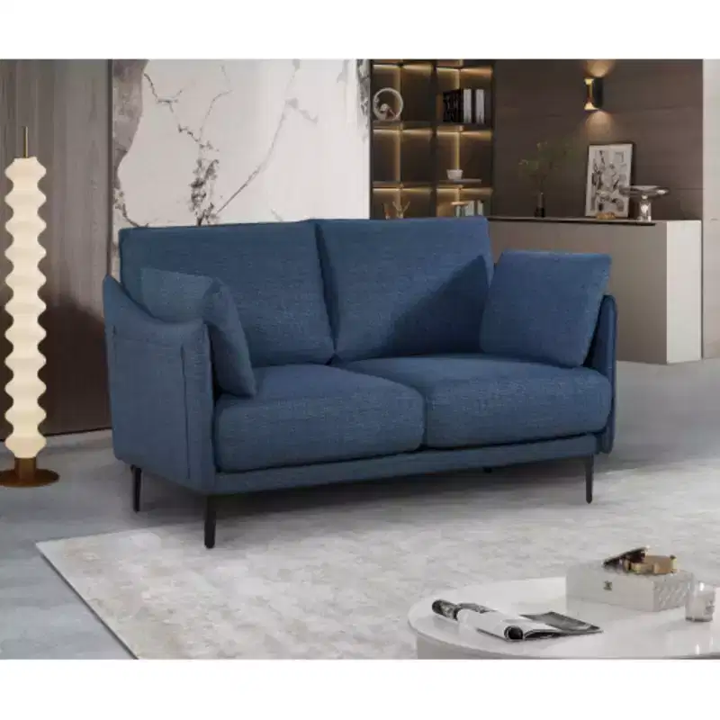 Versatile 2-Seater Sofa: Perfect for Primary Living Spaces, Bedrooms, and Offices, Includes 2 Pillows and Metal Legs.