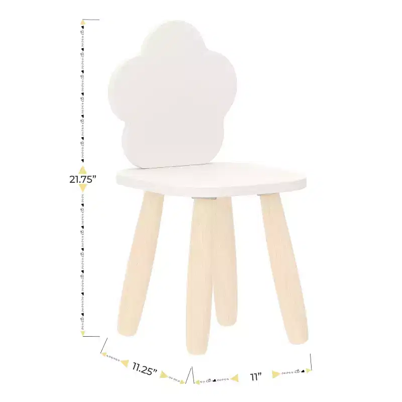 Buzz & Bloom Kids 3-Piece Wood Cloud-Shaped Table and Chairs Set
