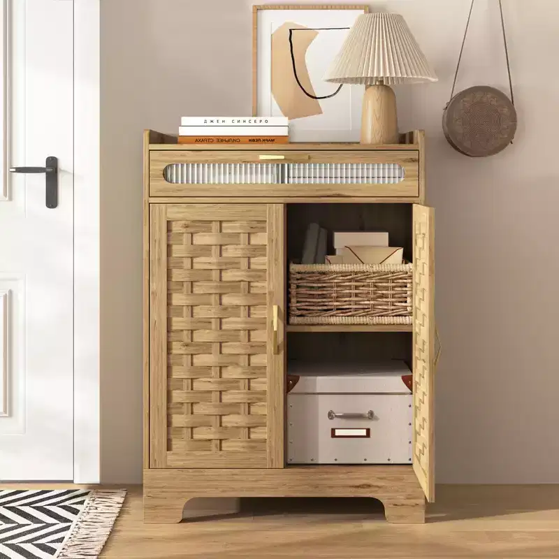 Coffee Bar Cabinet, Storage Cabinet with Drawer and Adjustable Shelf, Accent Cabinet for Kitchen, Dining Room, Bathroom, Entryway