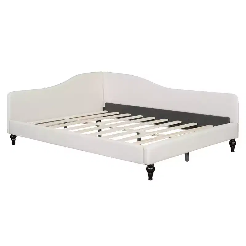 Whisen Stylish L-Shaped Design Solid Wood Legs Linen Daybed