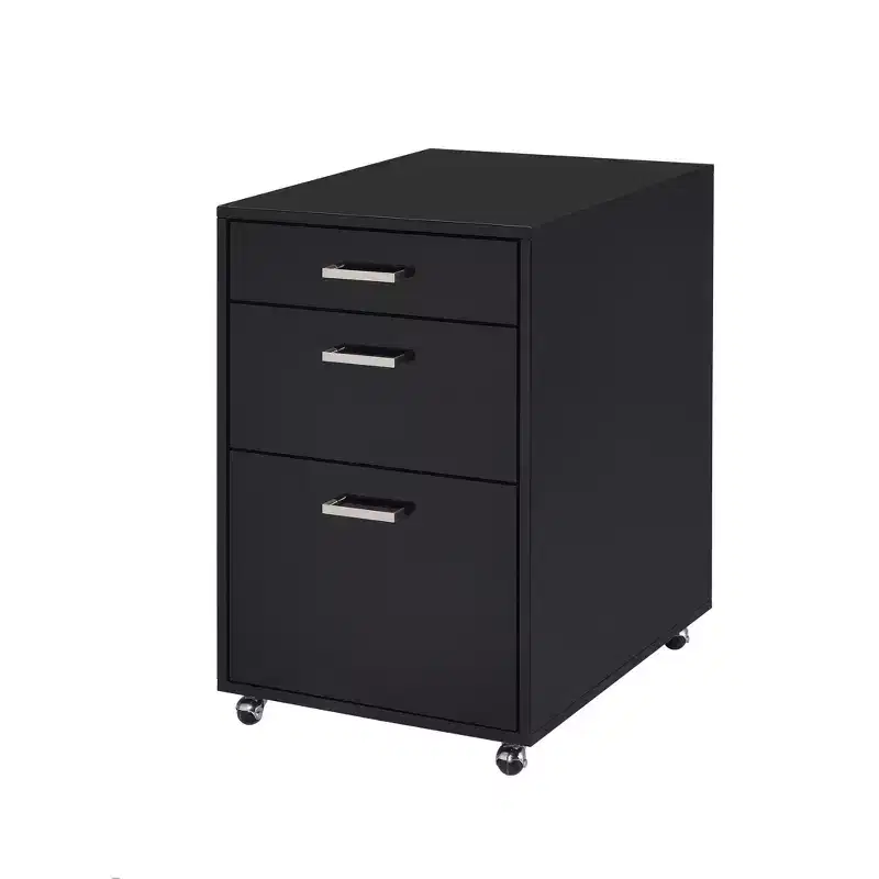 File Cabinets Black High Gloss/Chrome Finish