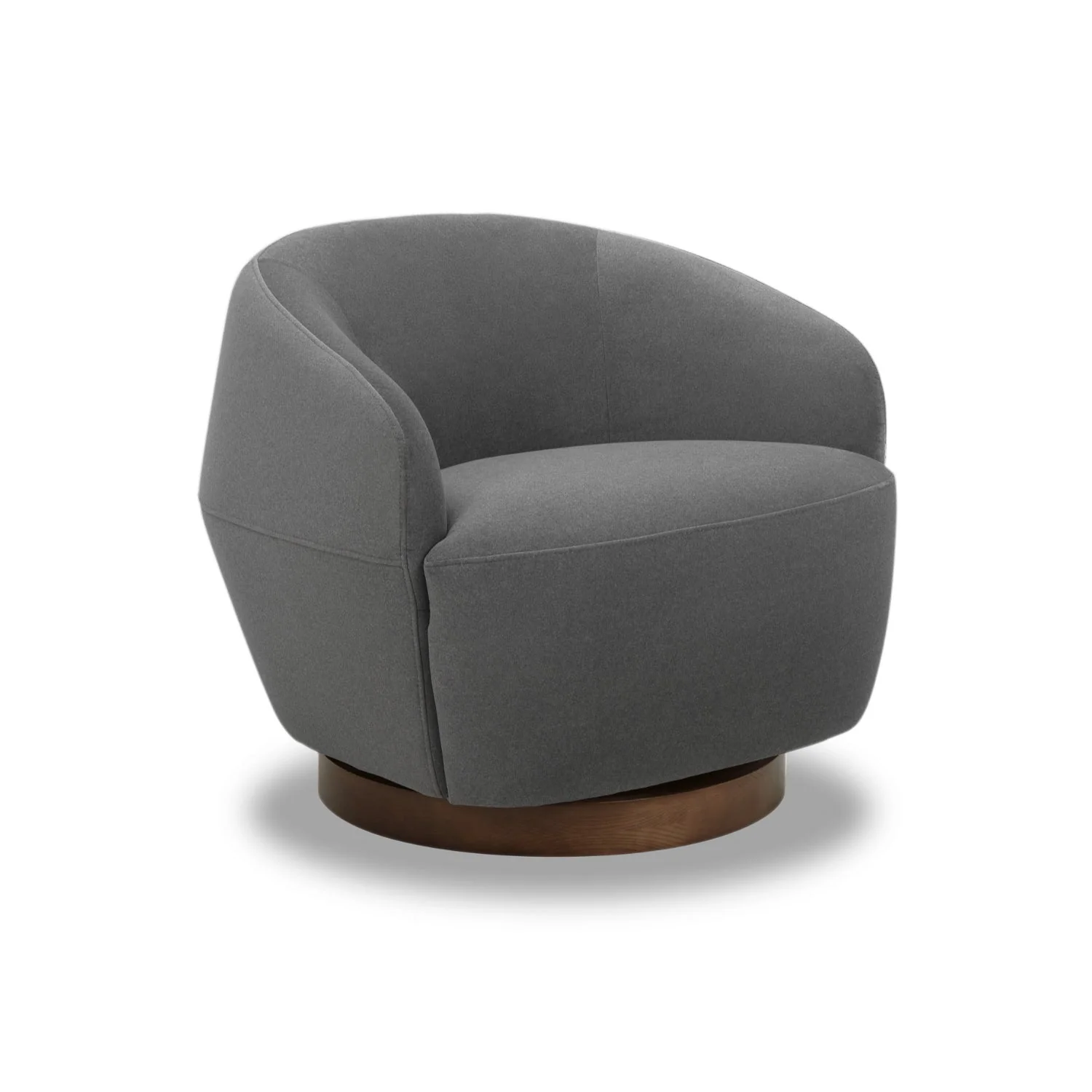 Modern Velvet Lounge Chair with Sculptural, Upholstered - Living Room
