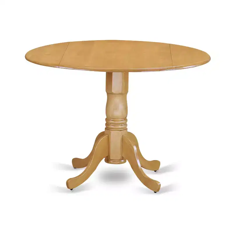 Small Kitchen Table Set with 4 Chairs - 42 Drop Leaf Dining Table, Oak Finish