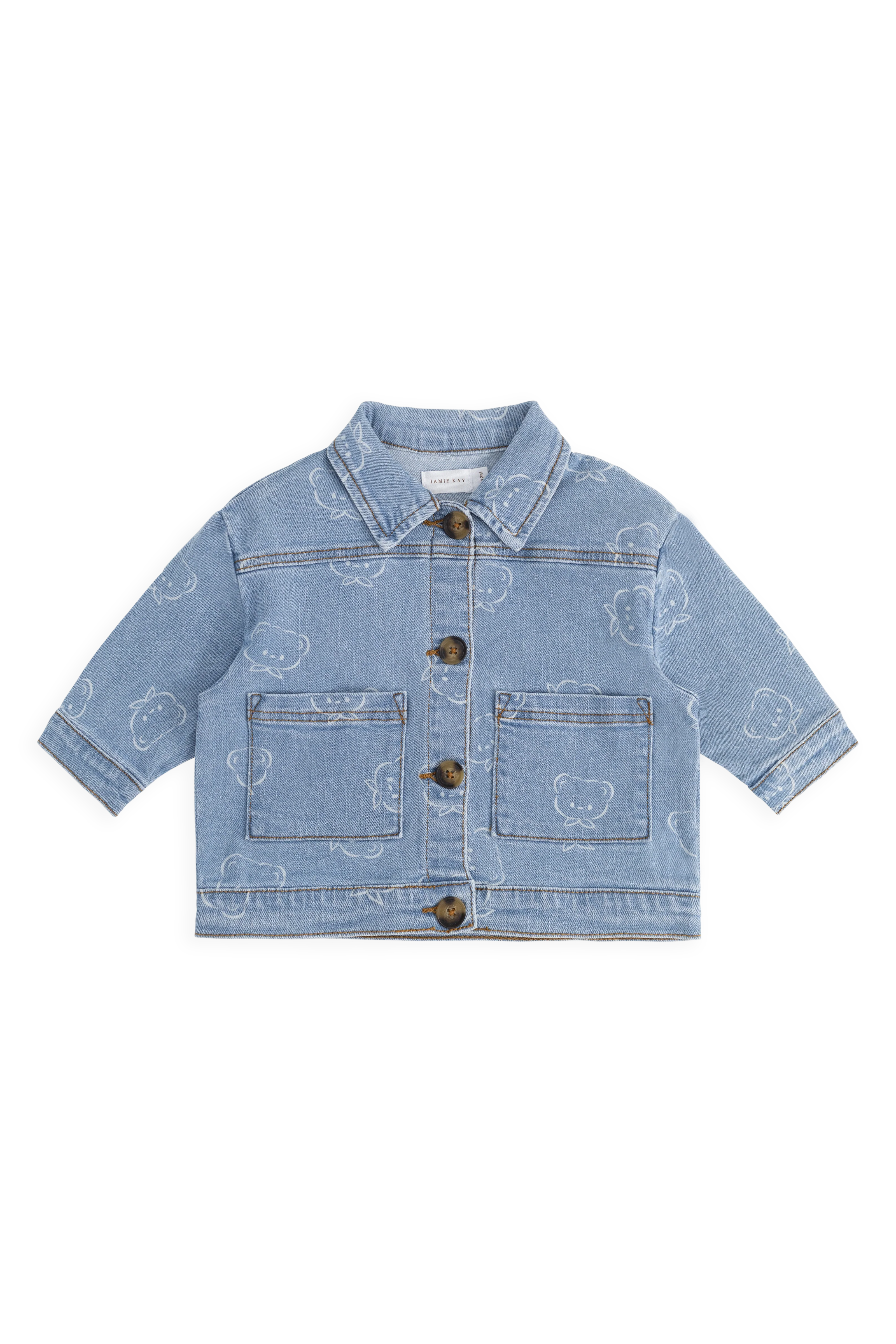 Classic Holiday Stripe Cotton-Blend Jacket with Button Front & Relaxed Fit for Everyday Layering 6M–8Y