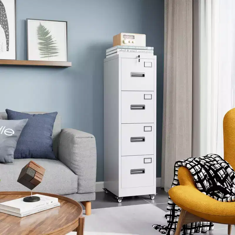 4 Drawer Metal File Cabinet with Independent Locks