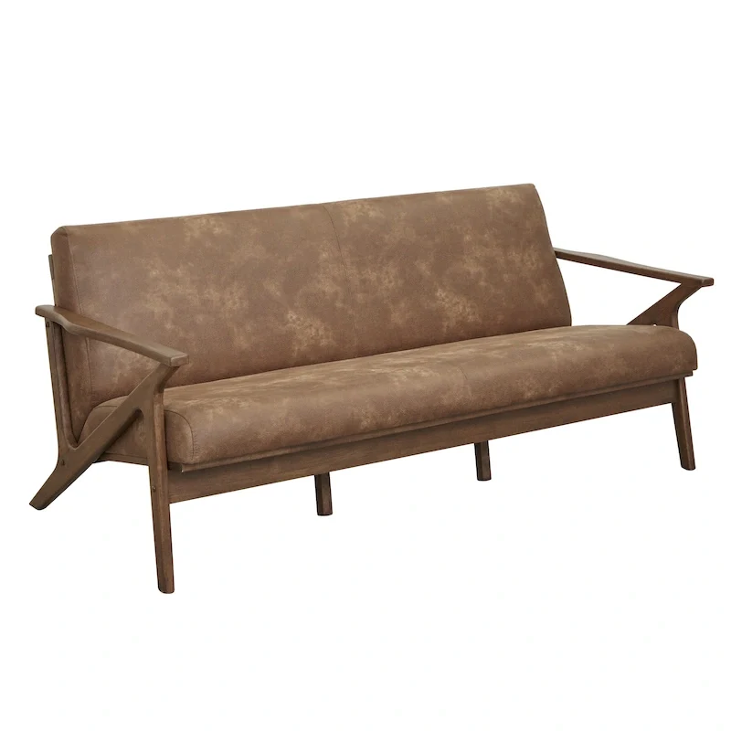 Mid-Century Solid Wood Sofa