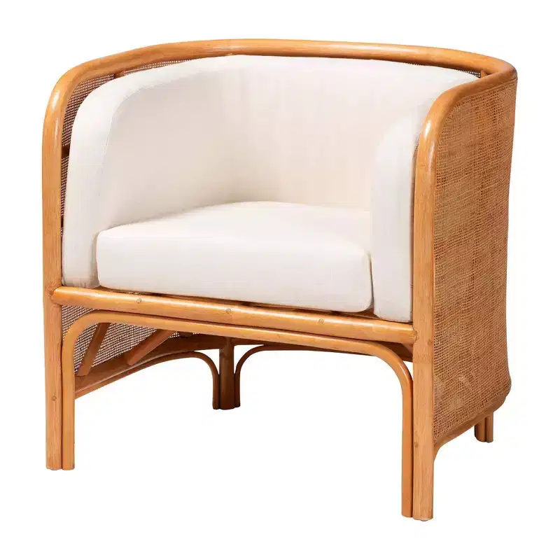 bali & pari Bandung Rattan Accent Chair Light Honey