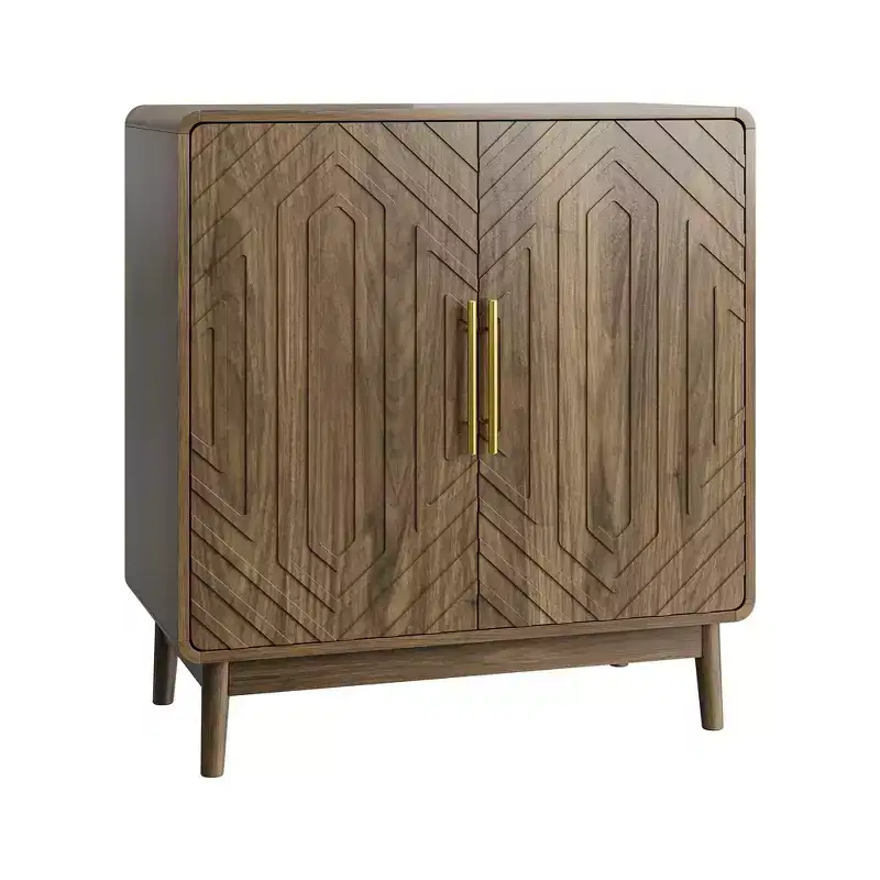 MDF & Solid Wood Sideboard Buffet Cabinet 33.46''H x 31.5''W x 15.75''D