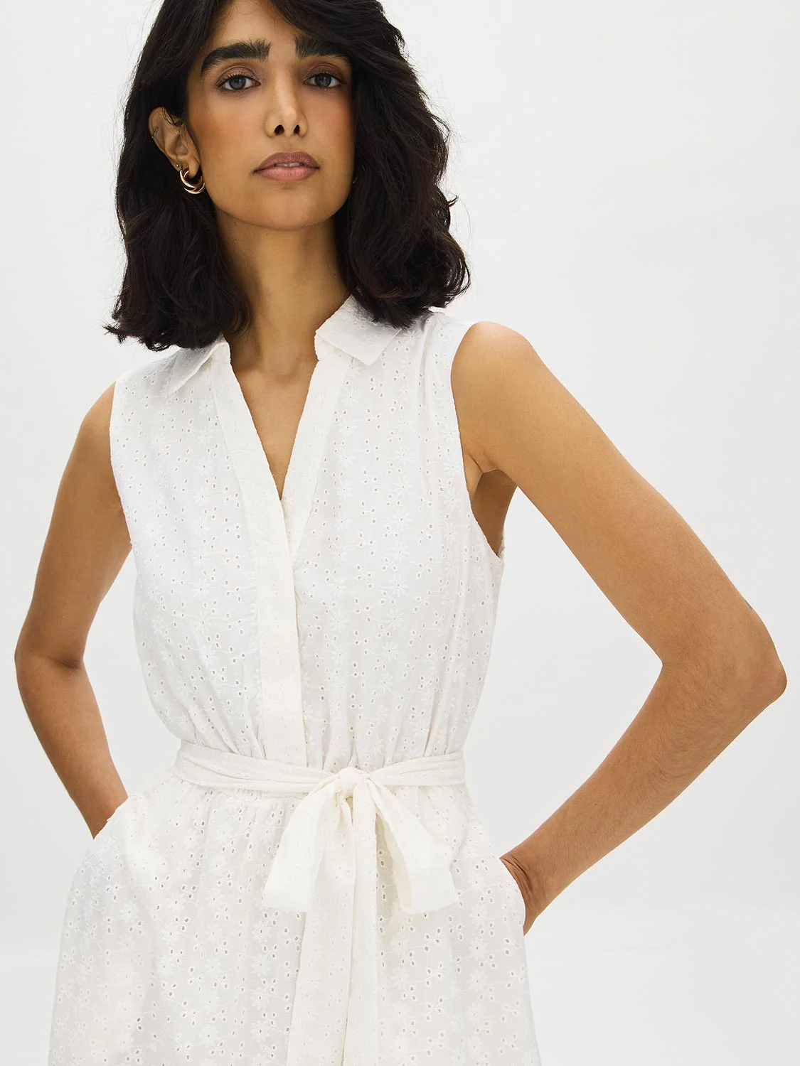 Cotton Eyelet Midi Dress