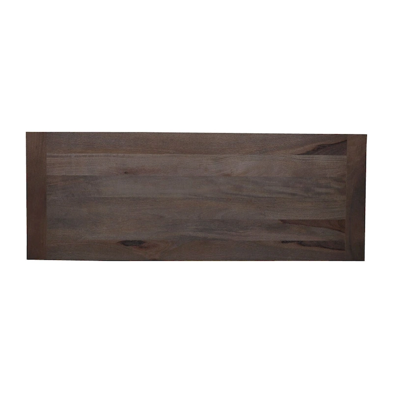Conway 66-inch Industrial Wheeled Trestle Table - Mango Wood & Metal