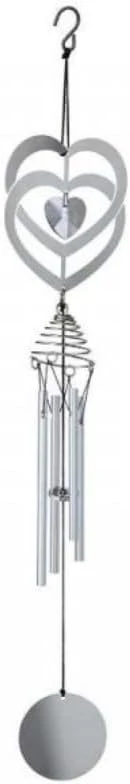Love Heart Wind Chime with Crystal Hanging Garden Ornament
