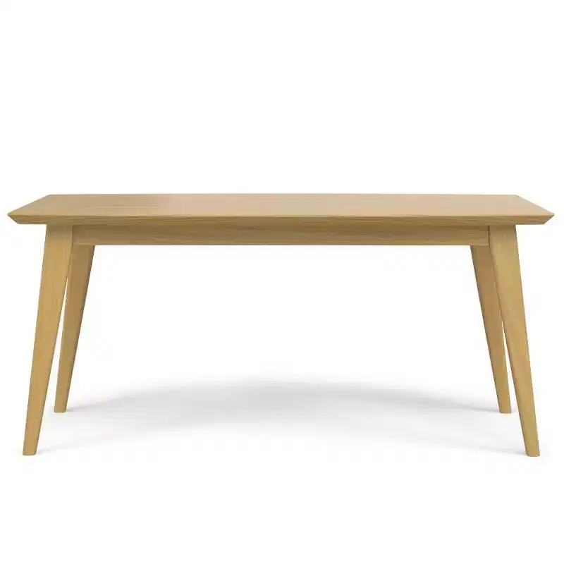 Mid-Century Rectangle Dining Table, Rubberwood Frame, Seats 6, Brown, 66