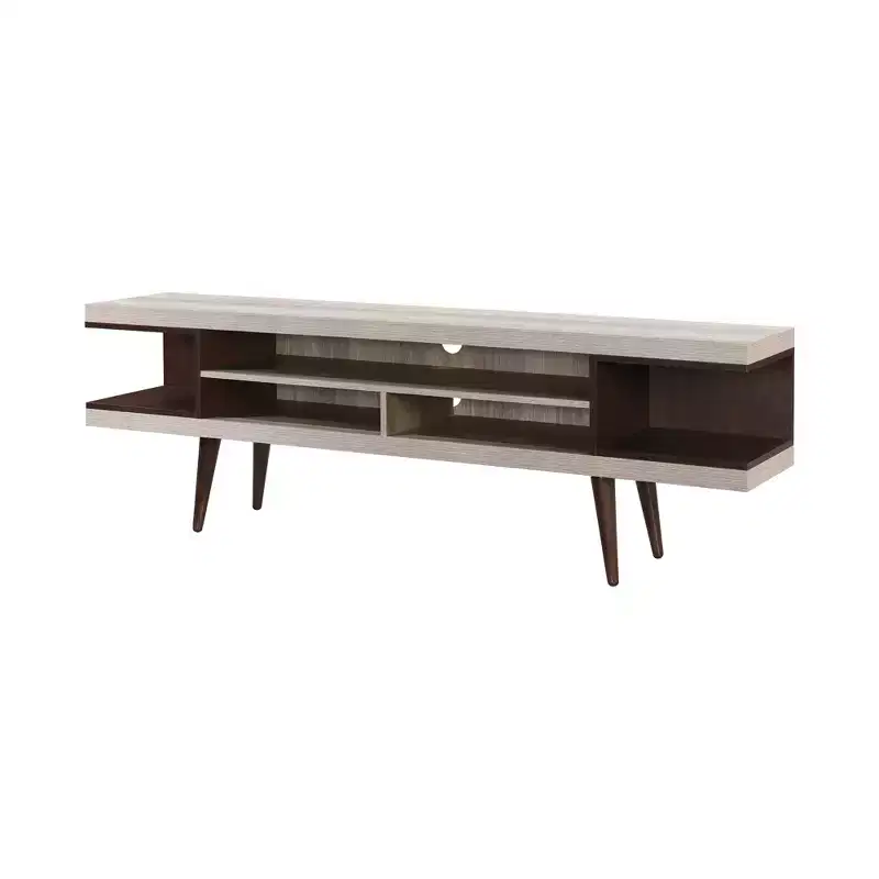Wood TV Stand 70.87''W with 5 Storage Shelves