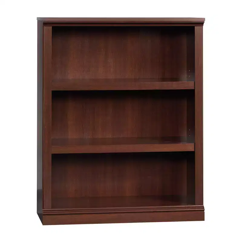 3-Shelf Bookshelf - Cherry Finish, Mid-Century Modern, Adjustable Shelves