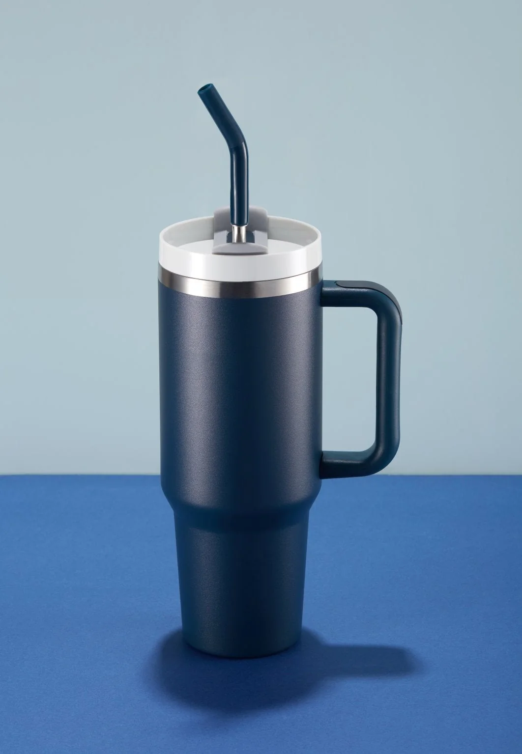 Stainless Steel Tumbler, with Straw and Handle, 40 oz