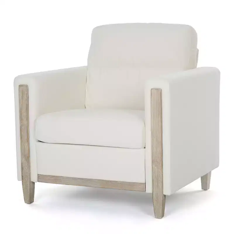 GDFStudio Hannah Upholstered 33 W Singel Sofa Chair with Rubber Wood Leg