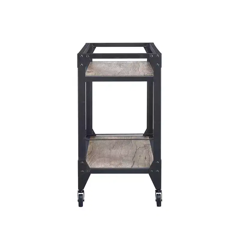 Wood & Metal Bar Serving Cart with Wheels 31''H x 32''D x 16''W