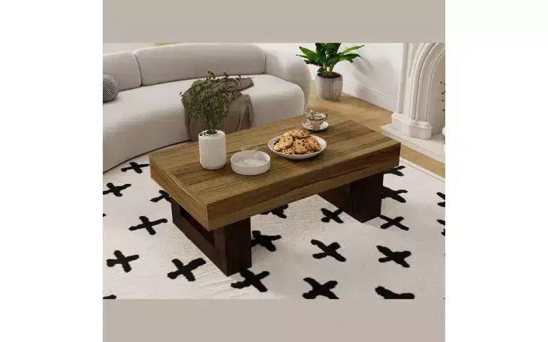 Farmhouse Wooden Rectangular Coffee Table