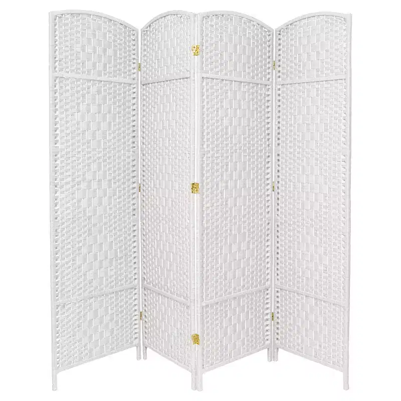 6 ft. Tall Diamond Weave Fiber Room Divider 4 Panels - Oriental Furniture