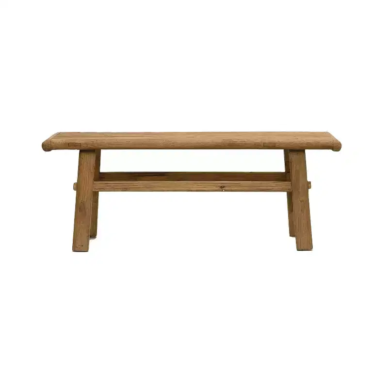 Storied Home Elm Wood Coffee Table Natural: 16.75 High, 45.25 Deep, No Assembly, Elm Frame & Top