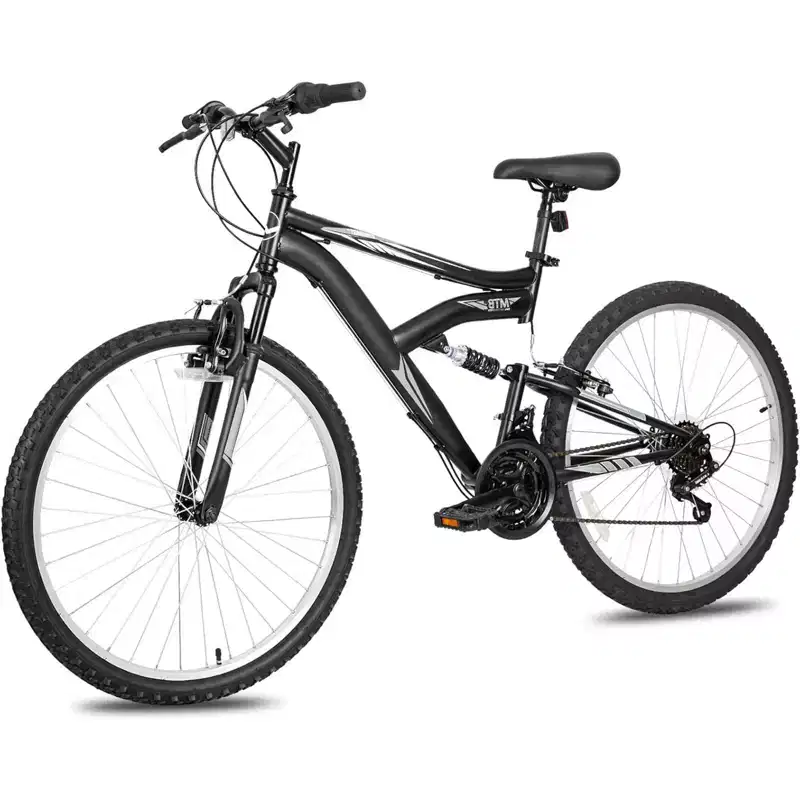hykolity Mountain Bike 26 inch MTB Bicycle 18 Speed Cycling for Adult Men Women Outdoor Trail Off-Road Sport Bikes Black Dual Full Suspension