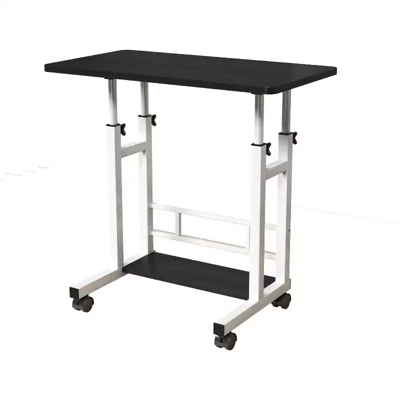 Small Standing Desk Adjustable Height, Mobile Stand Up Desk for Laptop, Portable Computer Table for Home Office Work and Walking Pad Treadmill