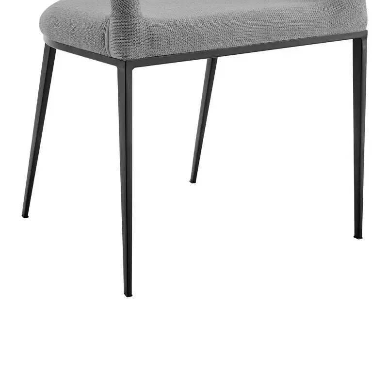 Set of 2 Upholstered Iron & Fabric Dining Chairs with Arms, 250LBS, Low Back