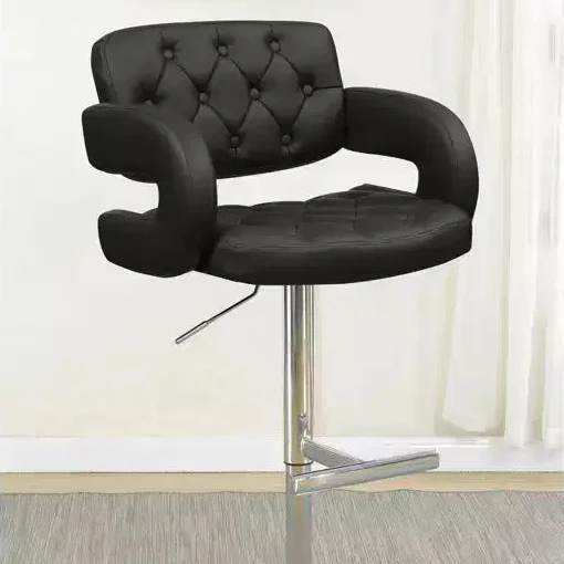 Adjustable Height Bar Stools, 360 Swivel Counter Stools, Upholstered Barstools with Chrome Base for Kitchen&Dining Room