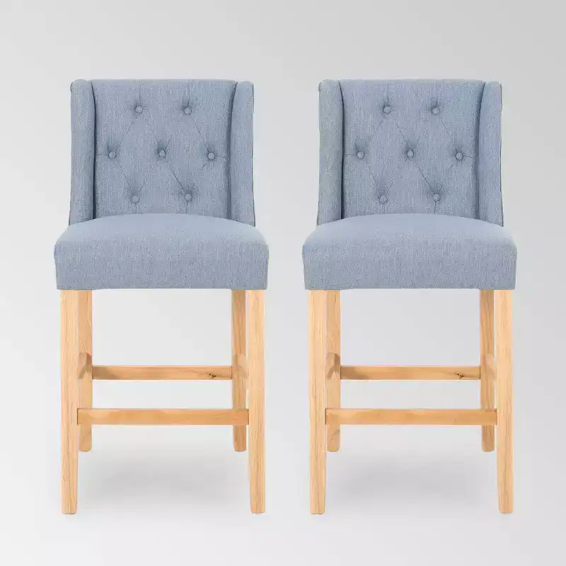 Set of 2 Landria Button Tufted Wingback Counter Height Barstools - Christopher Knight Home