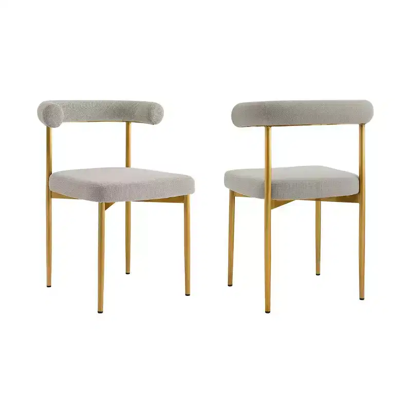 Armen Living,Shannon Dining Chair with Gold Brushed Stainless Steel