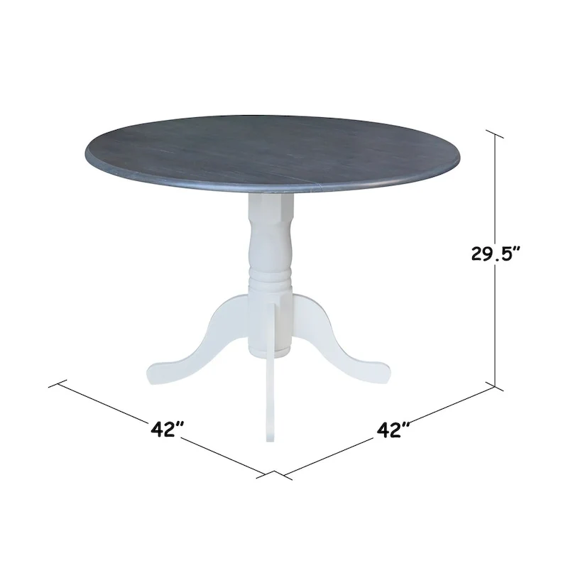 42 Drop Leaf Dining Table with 4 Ladderback Chairs - 5 Piece Set