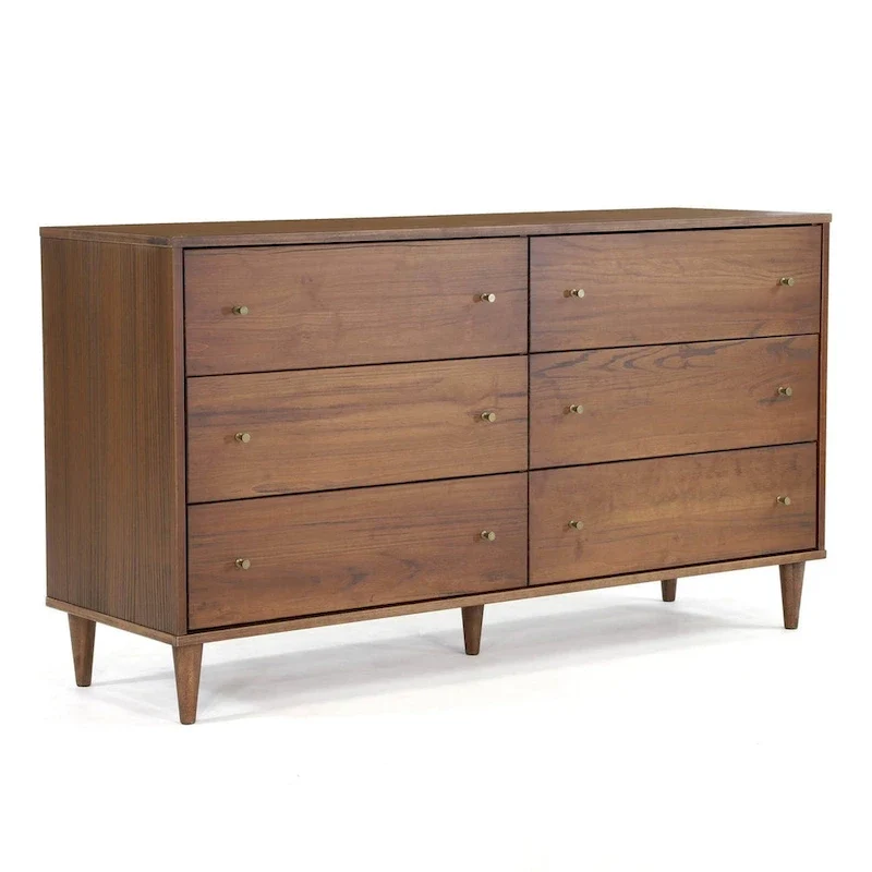 Grain Wood Furniture Mid Century 6-Drawer Dresser