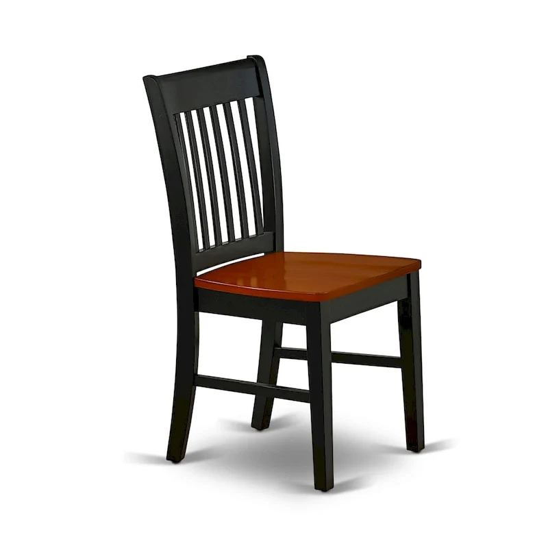 East West Furniture Dining Set- a Rectangle Dining Table and Kitchen Chairs, Black & Cherry (Pieces Option)