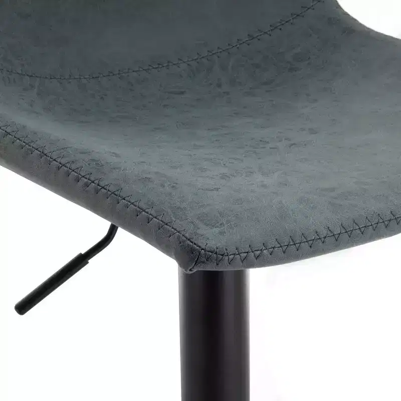 Adjustable Swivel Bar Stool Set of 2 Faux Leather Footrest Counter Height Kitchen