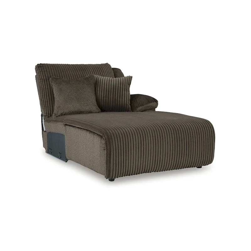 Top Tier Brown 6-Piece Reclining Sectional with Chaise - 147W x 134D x 41H
