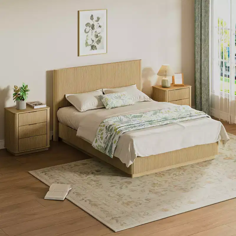 GDFStudio Aurelian LED Floating Bed Frame with Heavy-Duty Metal Support